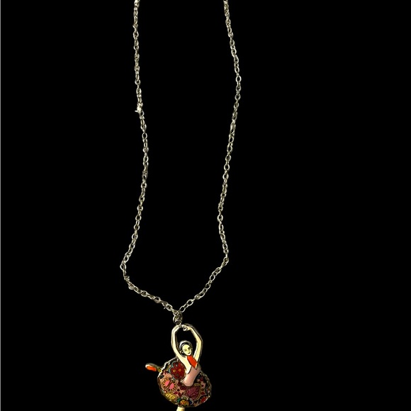 BEAUTIFUL ACRYLIC/METAL BALLERINA NECKLACE - Picture 6 of 10
